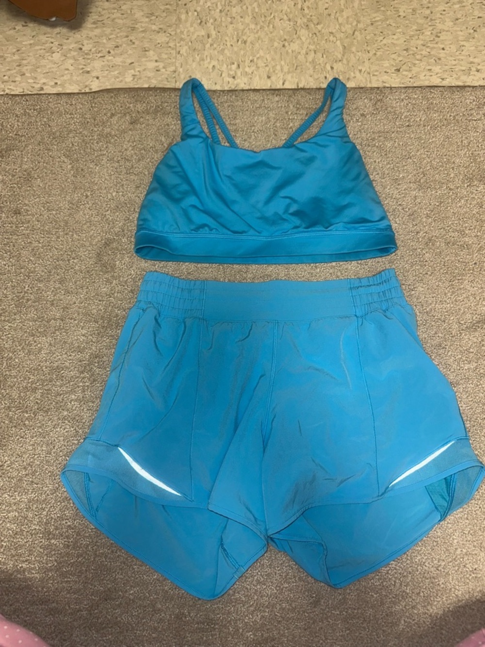 lululemon athletica Teal Blue Athletic Shorts Set